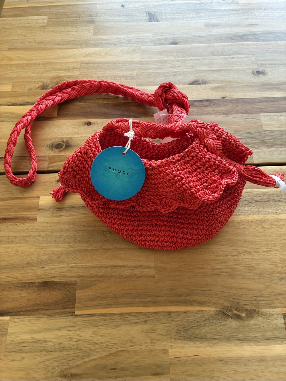 RHODE x Target Orange Straw Papel Raffia Bucket Bag Vaca Resortwear Euro Summer - Picture 3 of 10